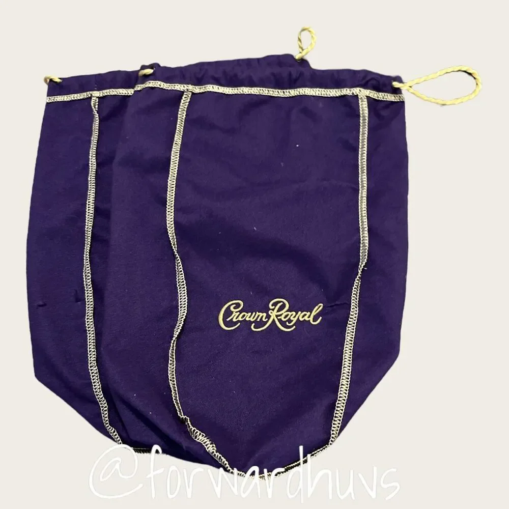 Crown Royal Bags (2) Purple and Gold